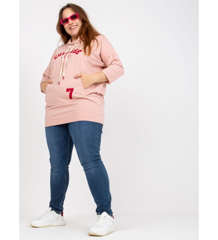 Bluzka plus size RV-BZ-7879.16P jasny różowy