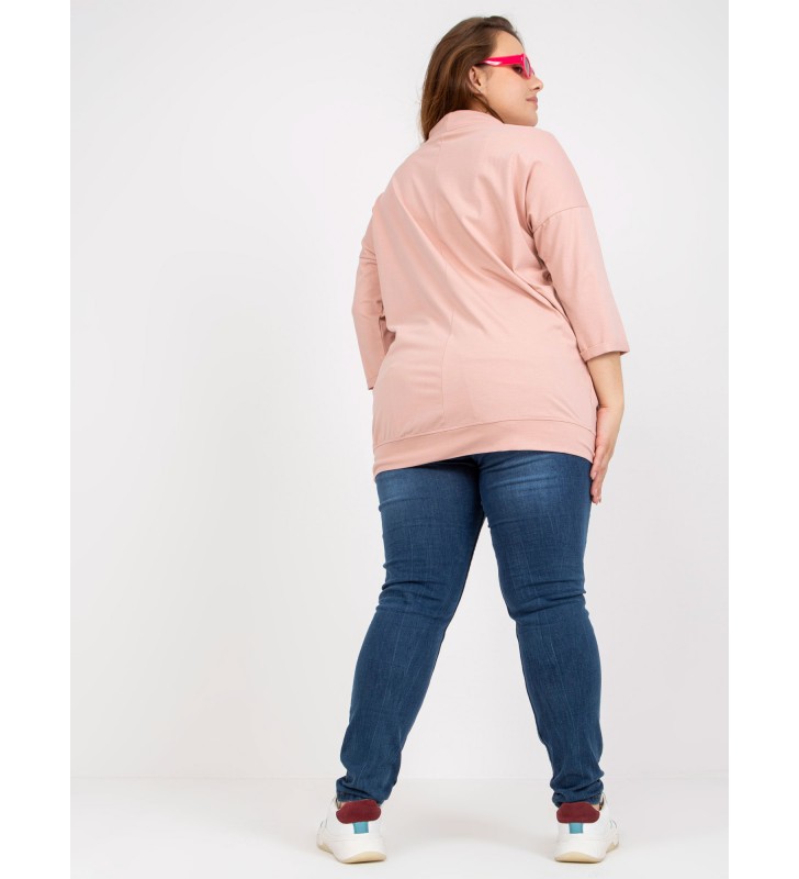 Bluzka plus size RV-BZ-7879.16P jasny różowy