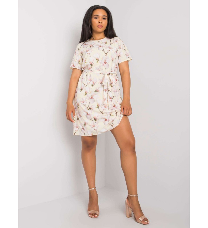 Sukienka plus size LK-SK-507646-2.29 jasny żółty