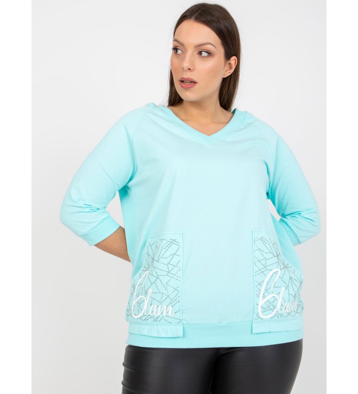 Bluzka plus size RV-BZ-7695.19P mietowy