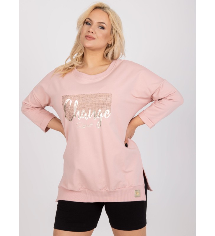 Bluzka plus size RV-BZ-7601.55P jasny różowy