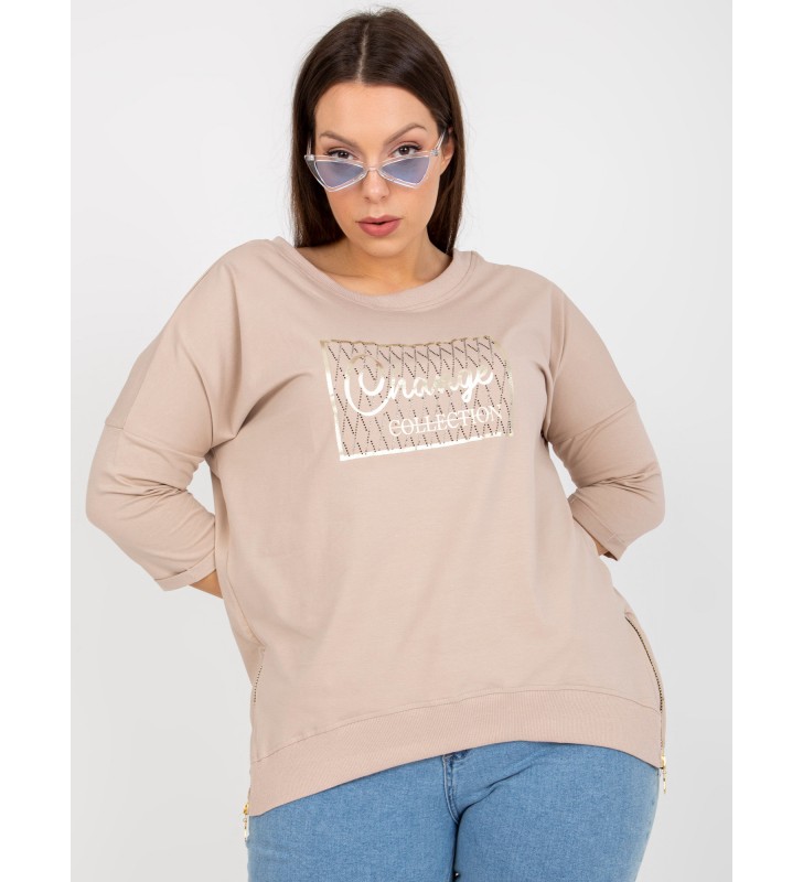 Bluzka plus size RV-BZ-7738.42P beżowy