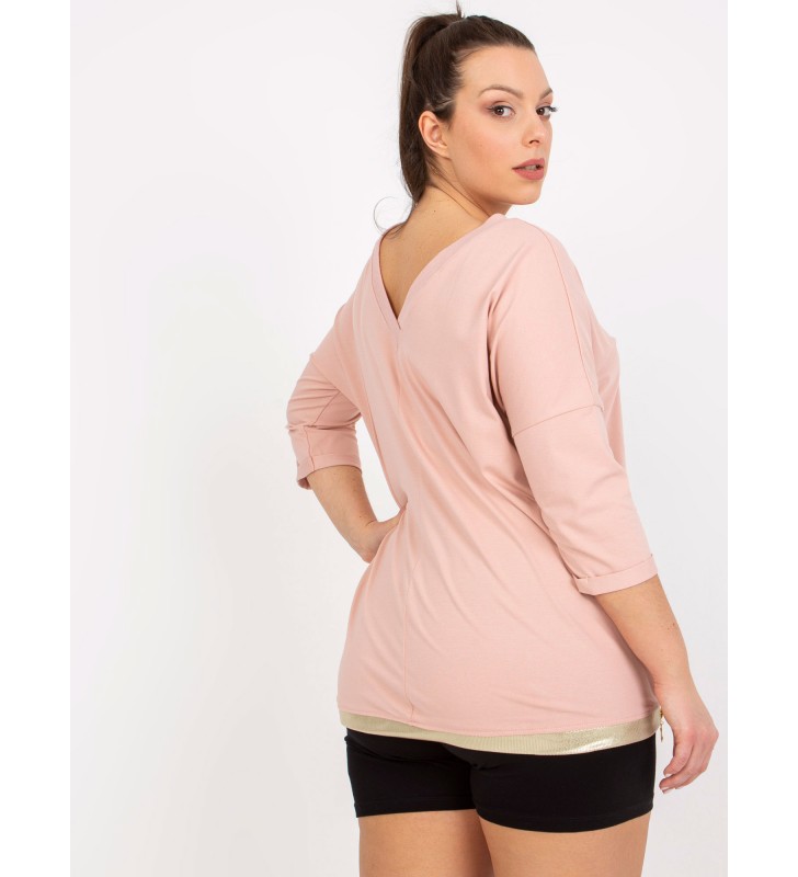 Bluzka plus size RV-BZ-7738.42P jasny różowy