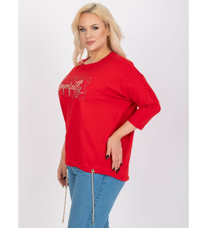 Bluzka plus size RV-BZ-7500.28X czerwony