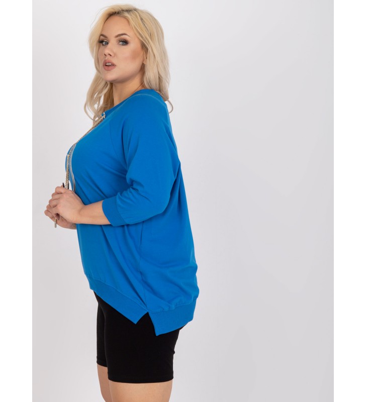 Bluzka plus size RV-BZ-7589.66P ciemny niebieski