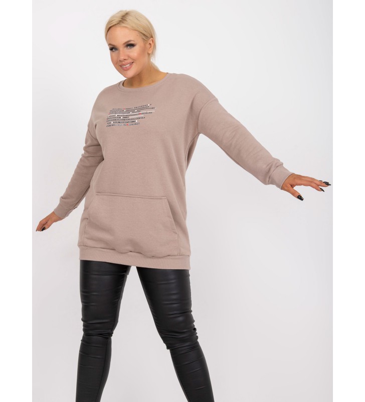 Bluza plus size RV-BL-7124.01 ciemny bezowy