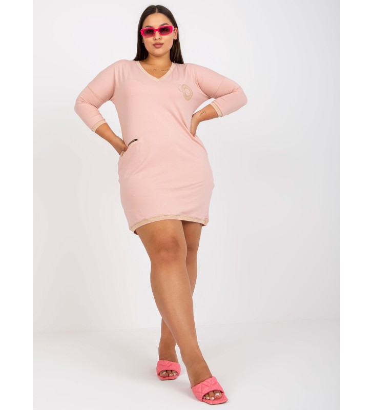 Tunika tunika plus size RV-TU-7740.05P jasny różowy