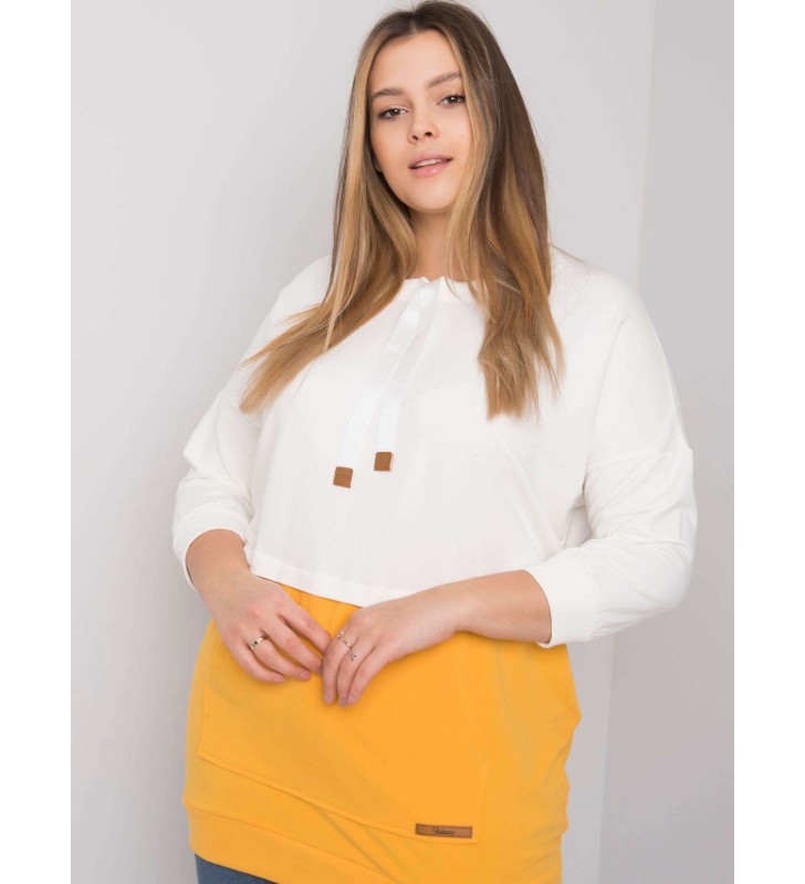 Bluza plus size RV-BL-6845.51P biało-żółty