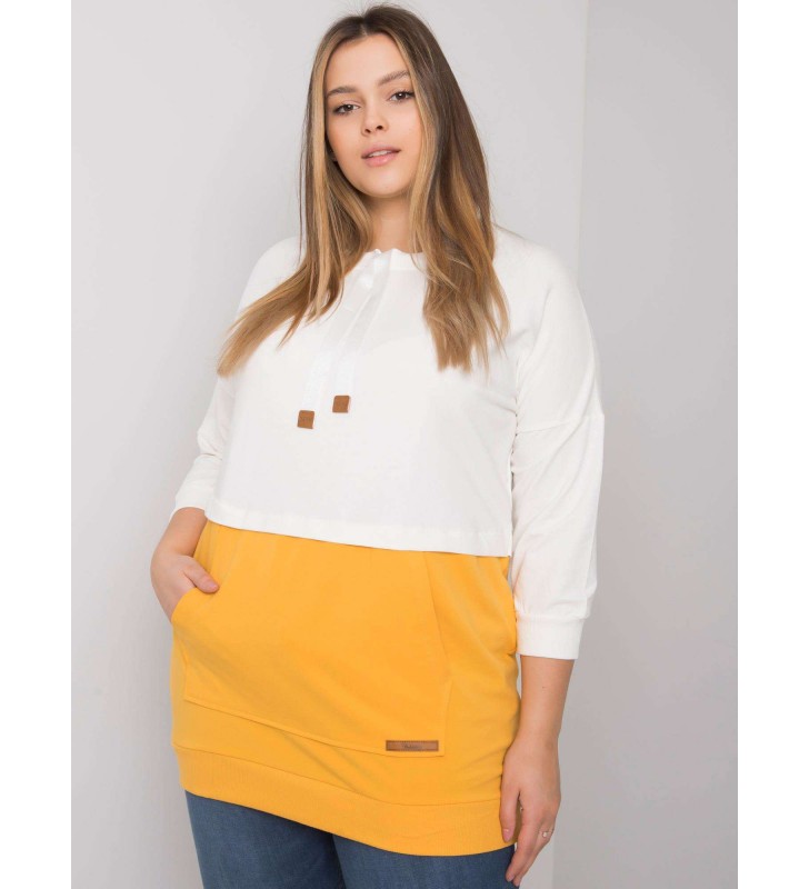 Bluza plus size RV-BL-6845.51P biało-żółty