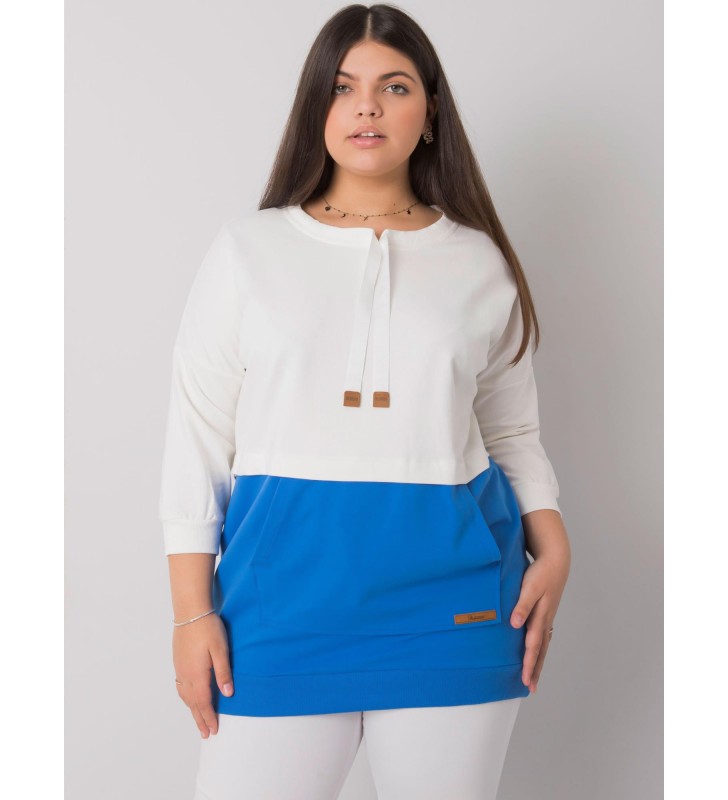 Bluza plus size RV-BL-6845.51P biało-niebieski