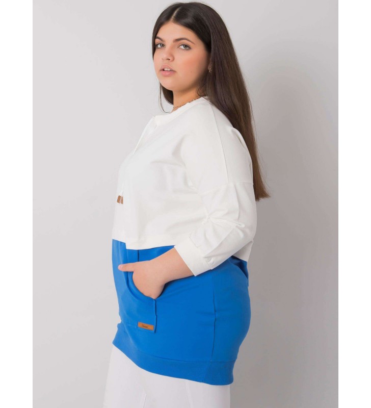 Bluza plus size RV-BL-6845.51P biało-niebieski