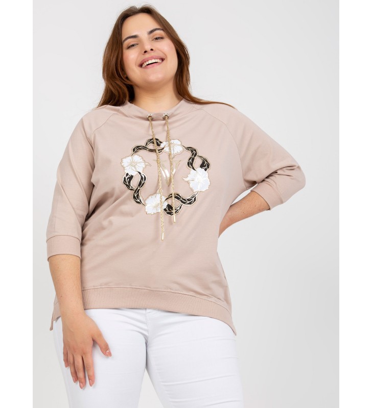 Bluzka plus size RV-BZ-7587.27P beżowy