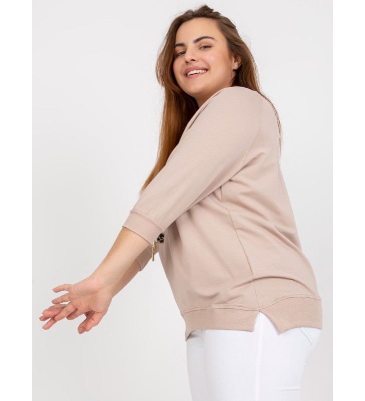 Bluzka plus size RV-BZ-7587.27P beżowy