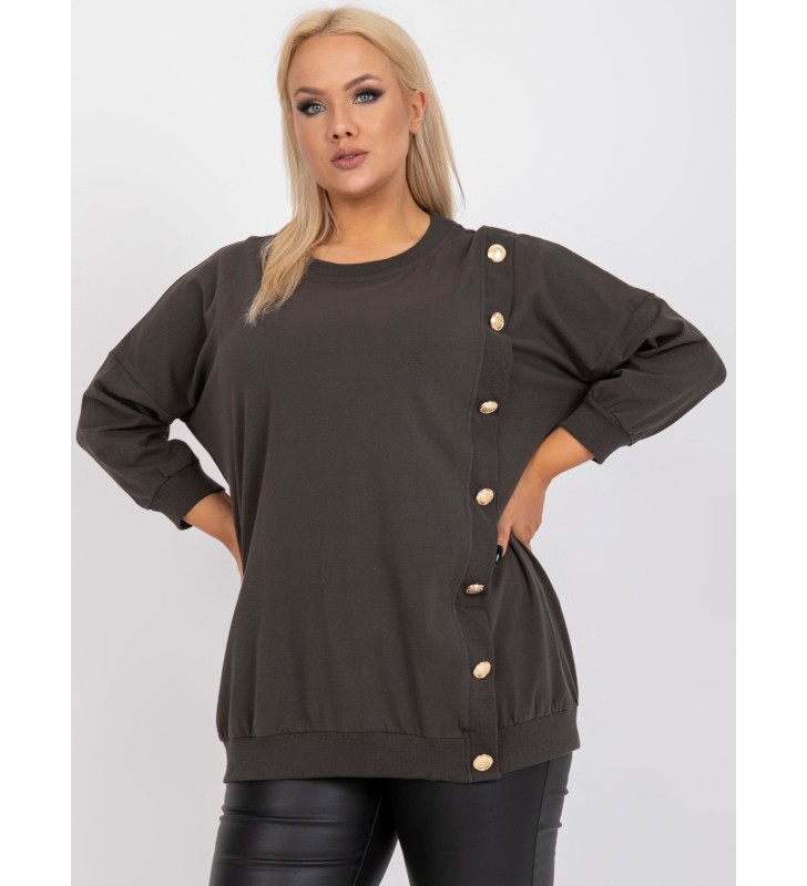 Bluzka plus size RV-BZ-7608.27 ciemny khaki