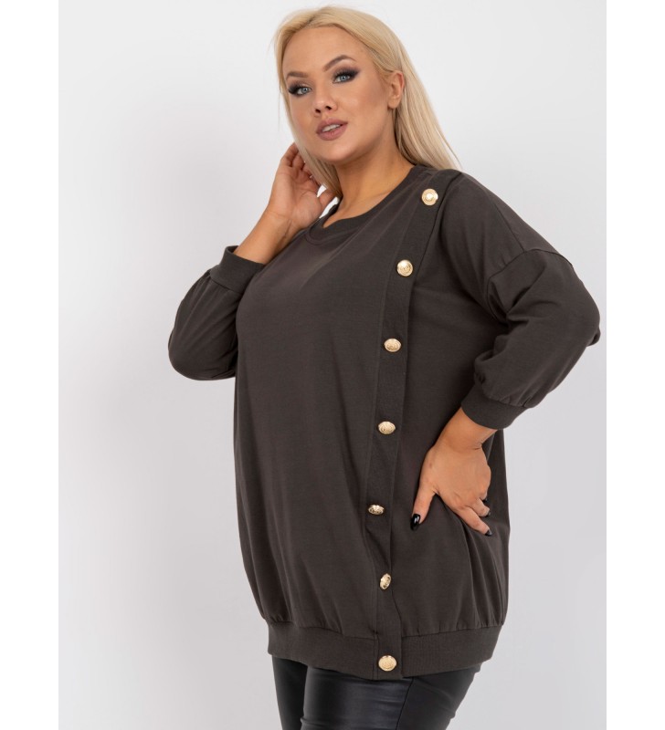 Bluzka plus size RV-BZ-7608.27 ciemny khaki