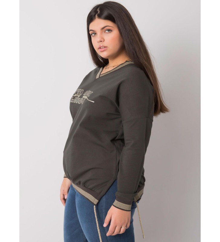 Bluzka plus size RV-BZ-7157.87P ciemny khaki