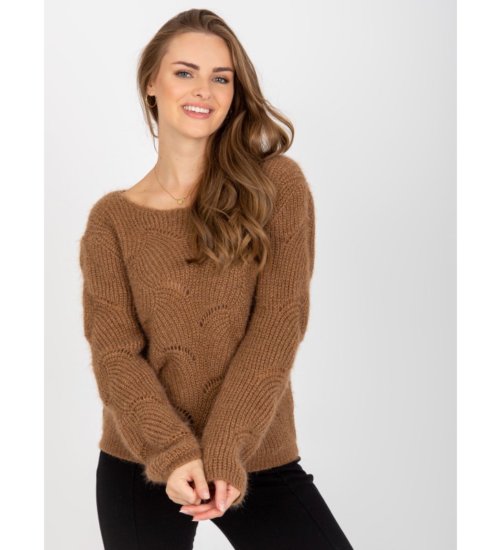 Sweter klasyczny TW-SW-BI-9030.08 brązowy