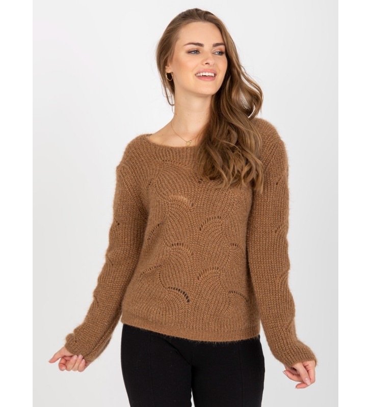 Sweter klasyczny TW-SW-BI-9030.08 brązowy