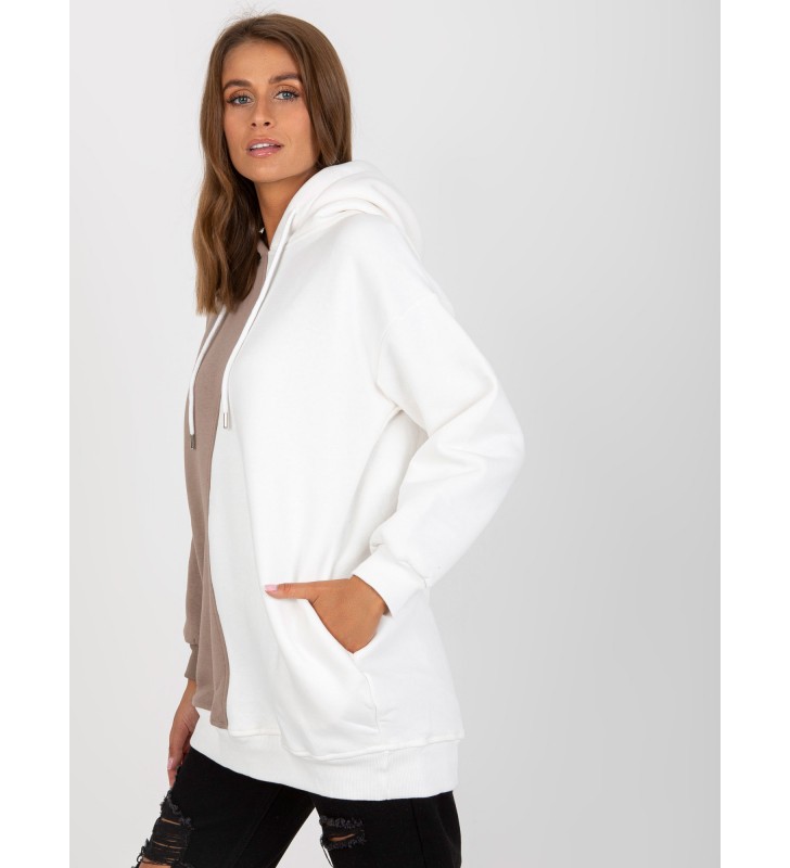 Bluza z kapturem RV-BL-8233.32X biało-beżowy