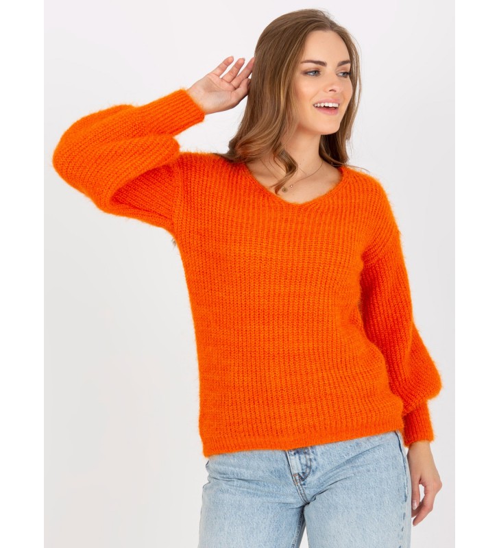 Sweter klasyczny TW-SW-BI-9029.84 pomarańczowy