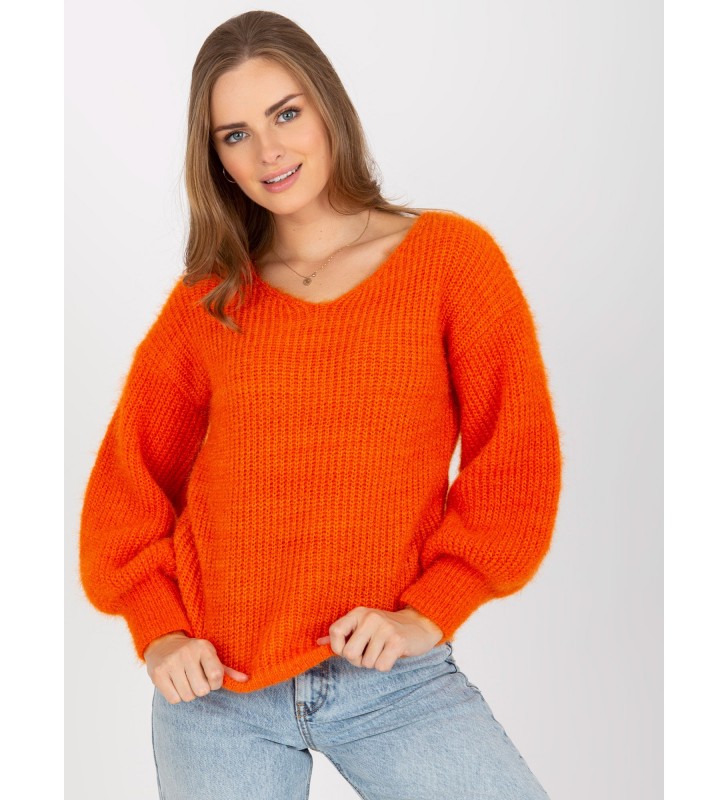 Sweter klasyczny TW-SW-BI-9029.84 pomarańczowy