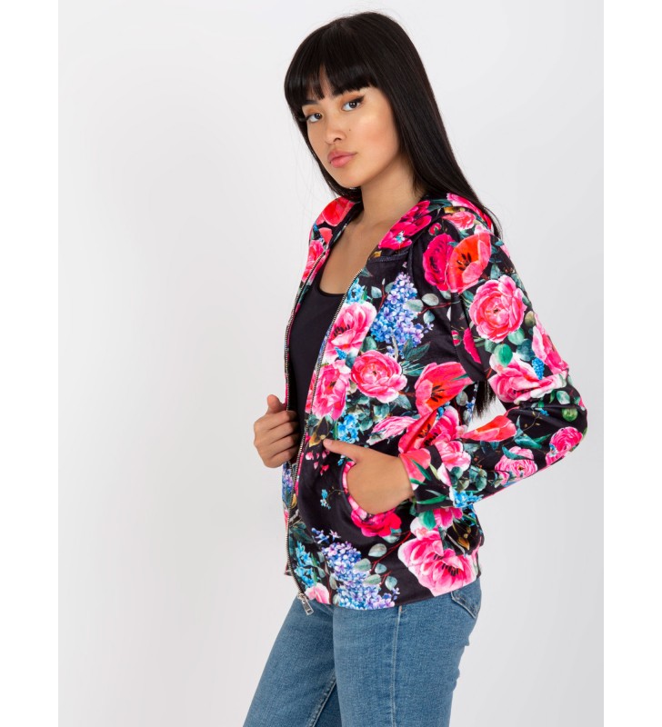 Bluza z nadrukiem RV-BL-8118.89 czarno-różowy