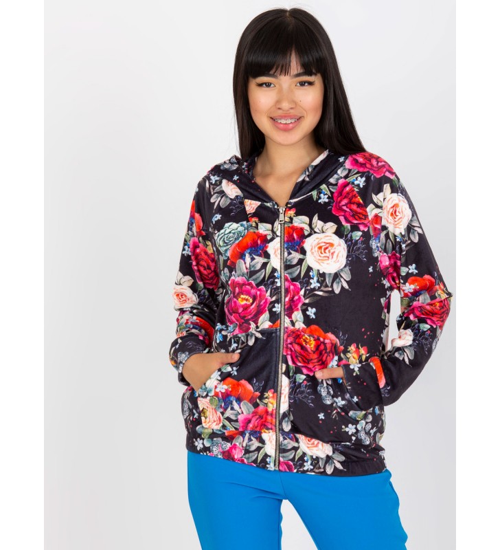 Bluza rozpinana RV-BL-8143.83P czarno-czerwony