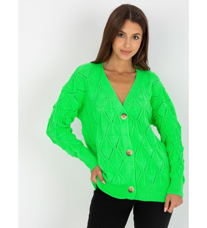 Sweter rozpinany LC-SW-8035.06X fluo zielony