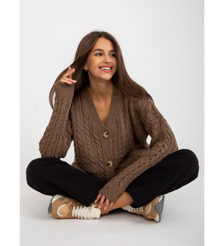 Sweter rozpinany LC-SW-8008.80P brązowy