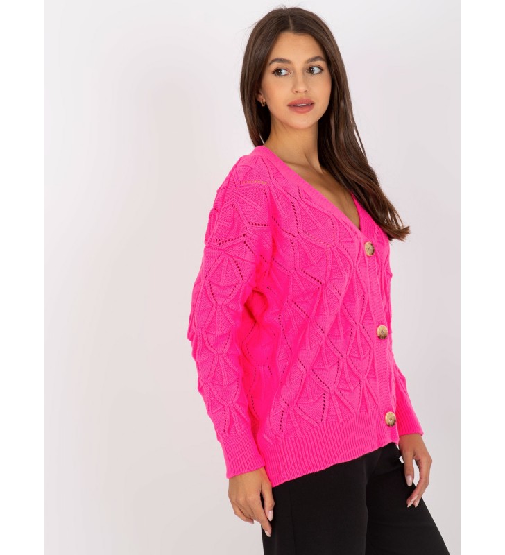 Sweter rozpinany LC-SW-8035.06X fluo różowy