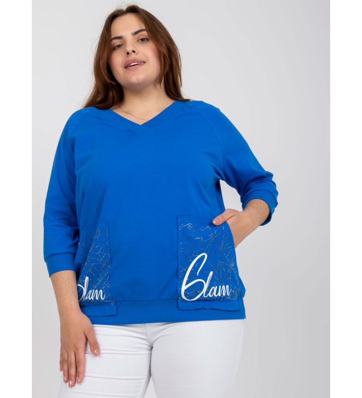 Bluzka plus size RV-BZ-7695.19P ciemny niebieski