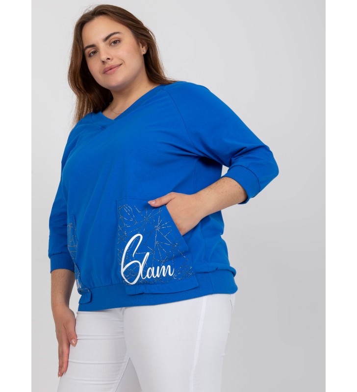 Bluzka plus size RV-BZ-7695.19P ciemny niebieski