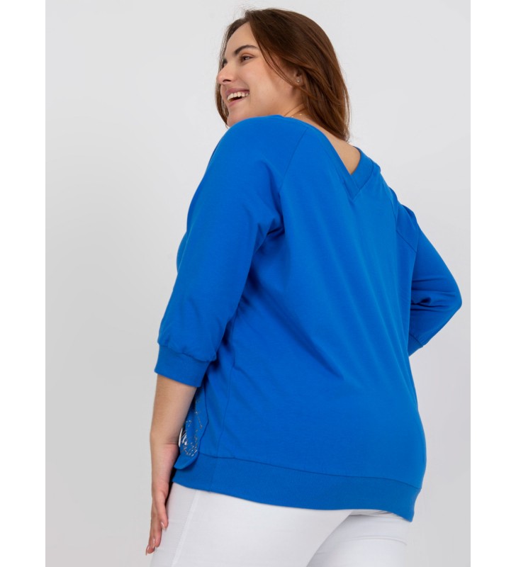 Bluzka plus size RV-BZ-7695.19P ciemny niebieski