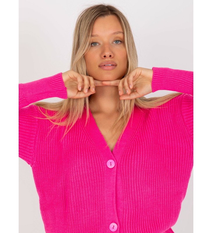 Sweter rozpinany LC-SW-0321.06X fluo różowy