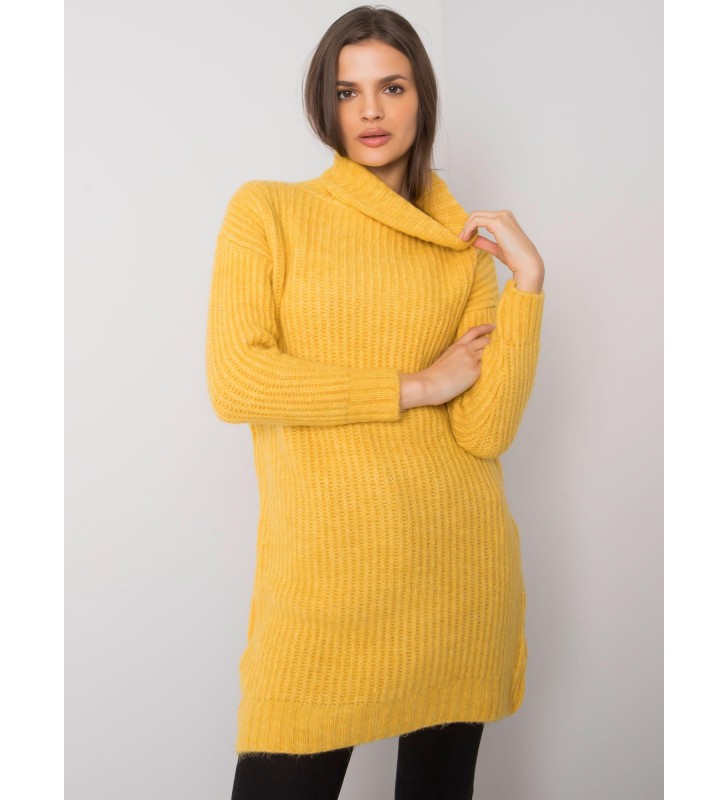 Sweter z golfem ASM-SW-5041.96P ciemny żółty