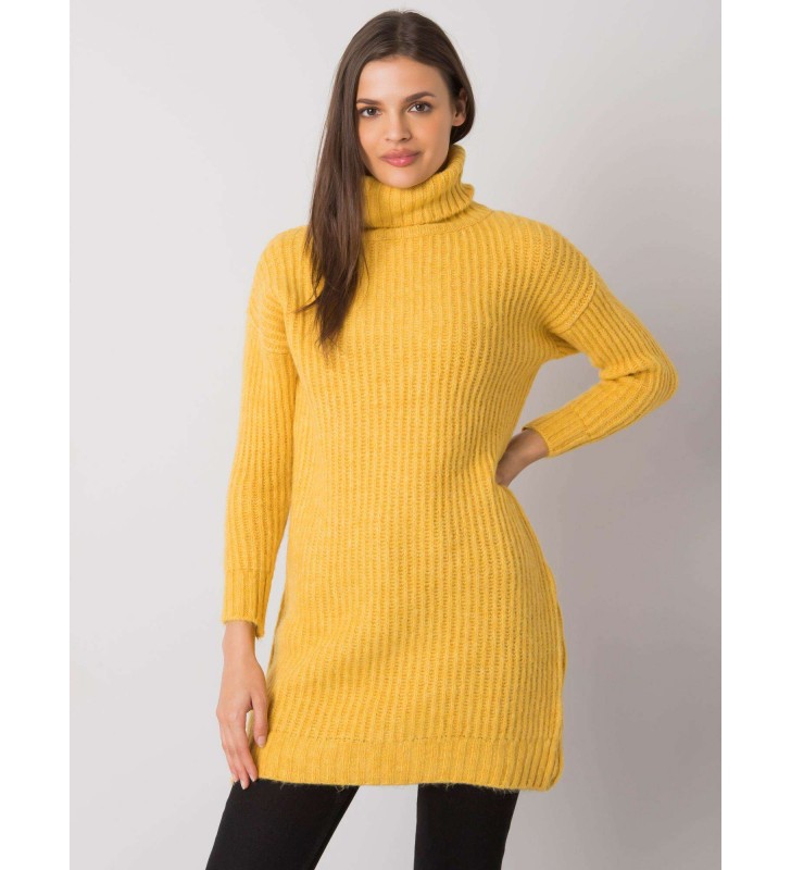 Sweter z golfem ASM-SW-5041.96P ciemny żółty