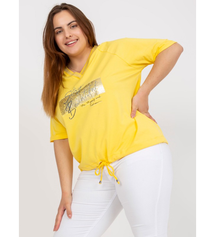 Bluzka plus size RV-BZ-7673.49P żółty