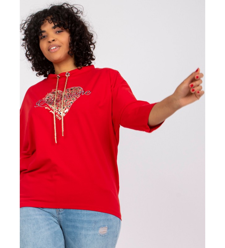 Bluzka plus size RV-BZ-7479.90P czerwony