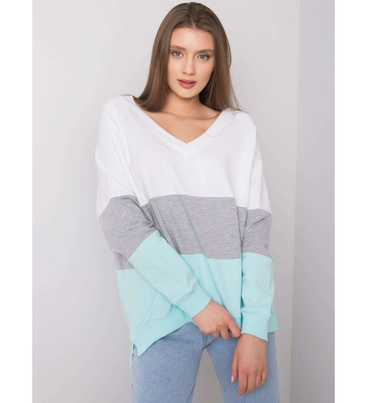 Bluza bez kaptura RV-BL-5972.07 biało-szary