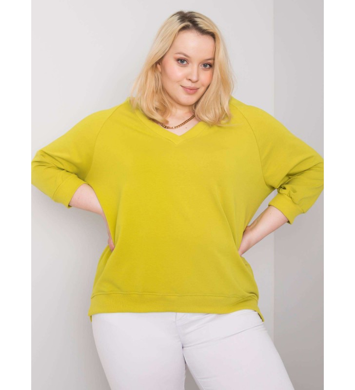 Bluza plus size RV-BL-6295.03X limonkowy