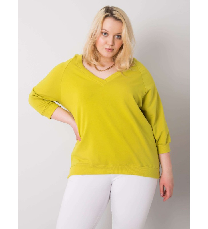 Bluza plus size RV-BL-6295.03X limonkowy