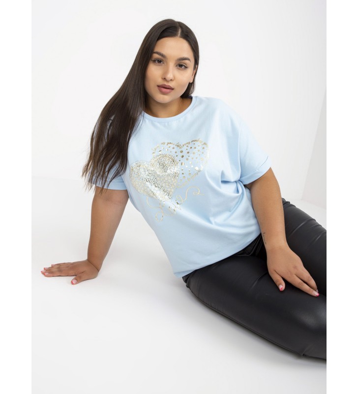 T-shirt plus size RV-TS-7660.88P jasny niebieski