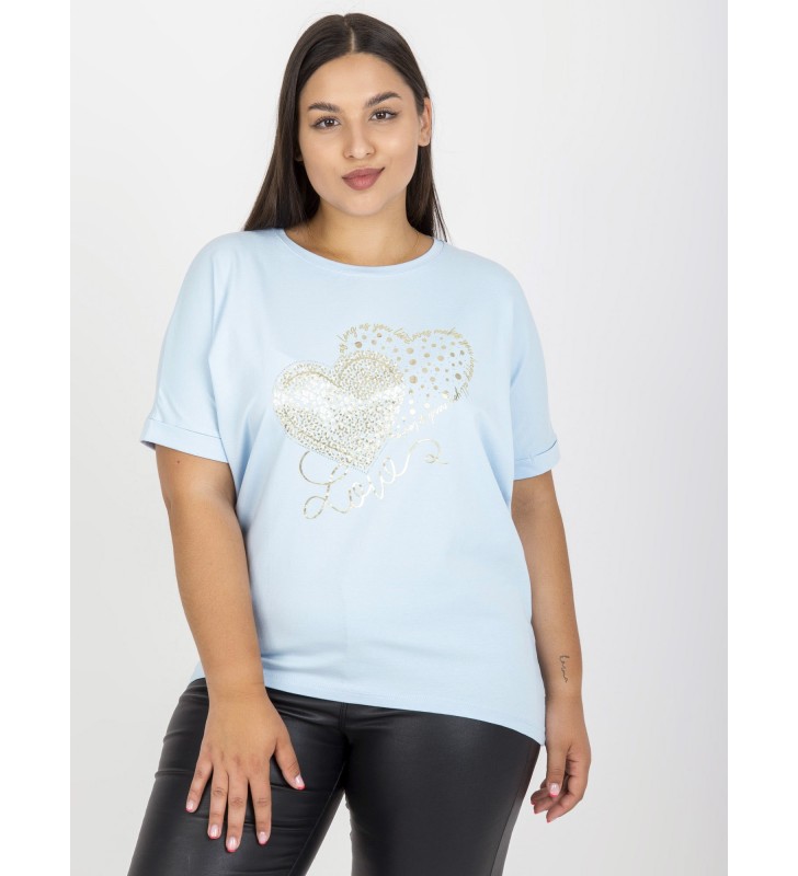 T-shirt plus size RV-TS-7660.88P jasny niebieski