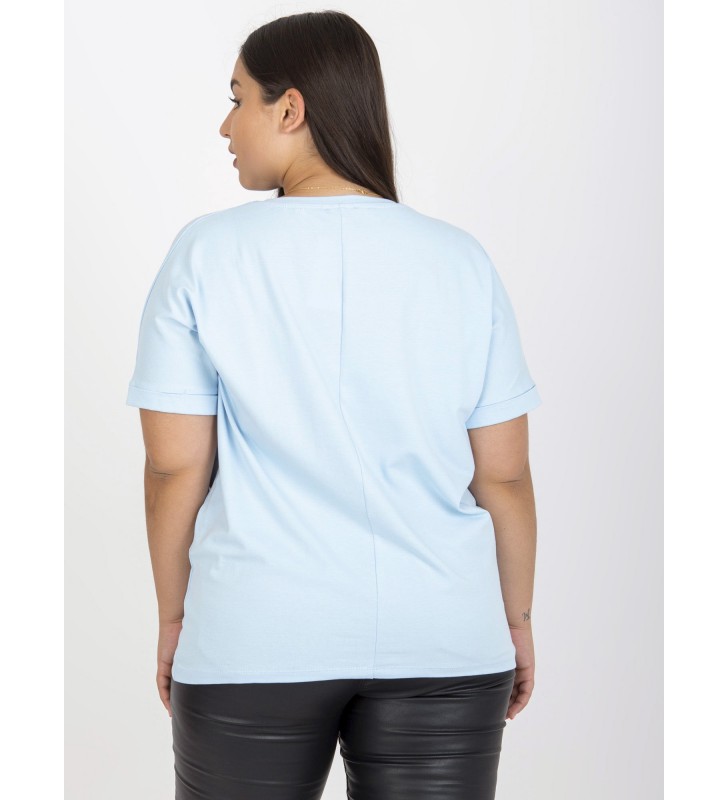 T-shirt plus size RV-TS-7660.88P jasny niebieski