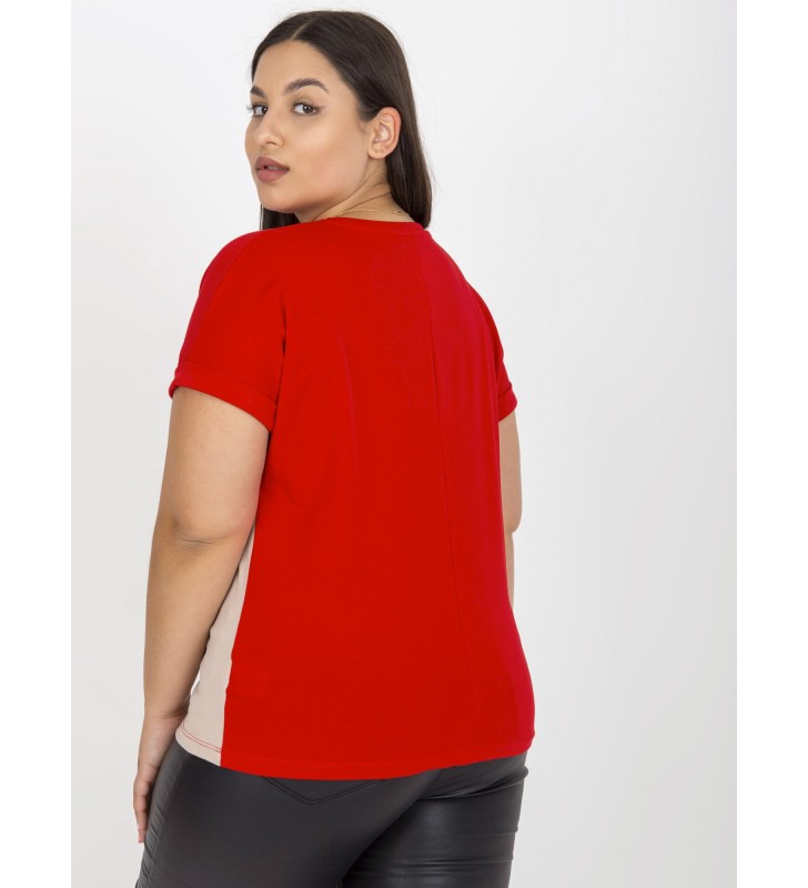 T-shirt plus size RV-TS-7875.77P czerwony