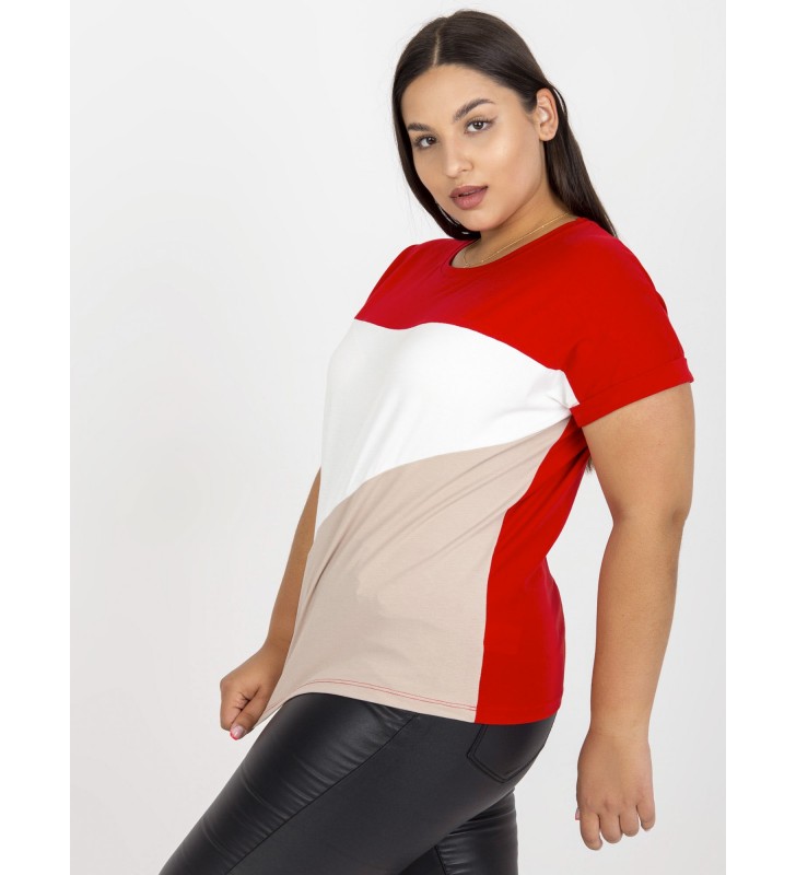 T-shirt plus size RV-TS-7875.77P czerwony