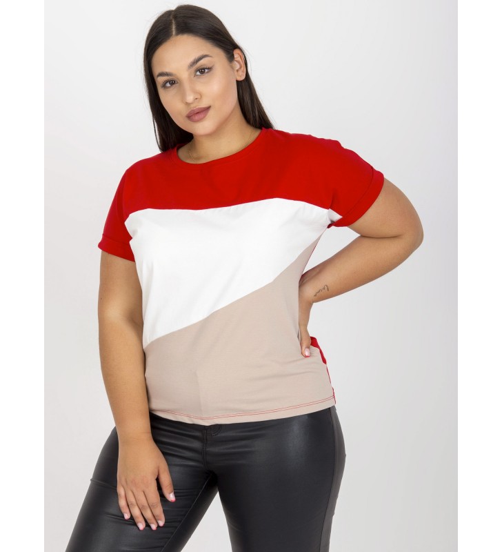 T-shirt plus size RV-TS-7875.77P czerwony