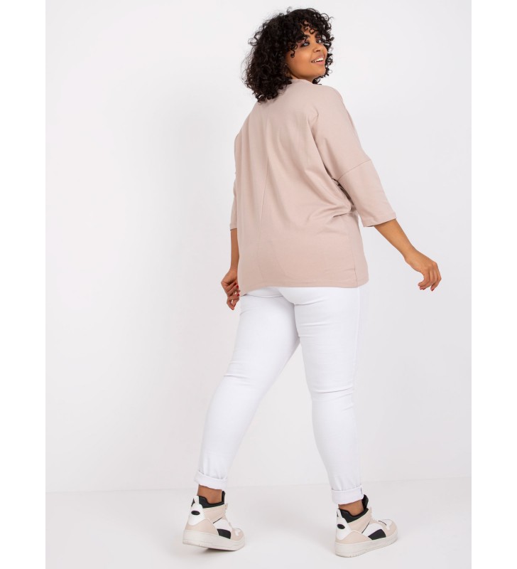 Bluzka plus size RV-BZ-7479.90P beżowy