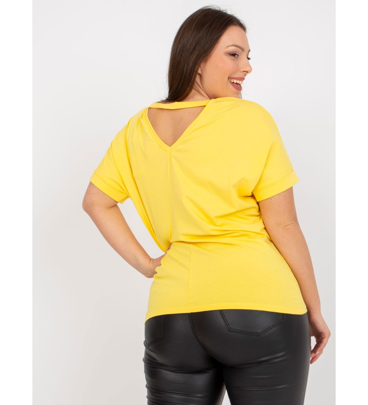 T-shirt plus size RV-TS-7919.01X żółty