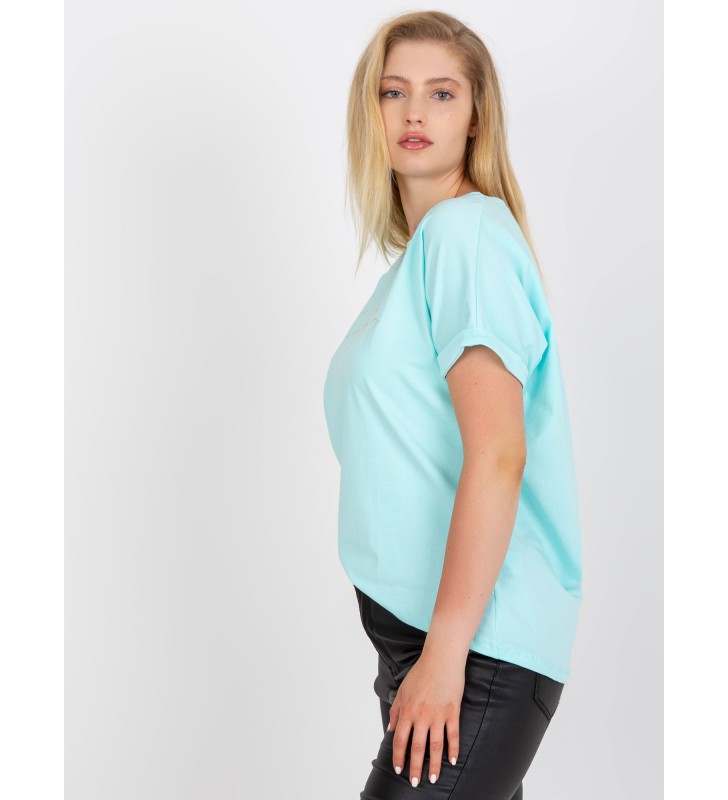 T-shirt plus size RV-TS-7775.66P mietowy